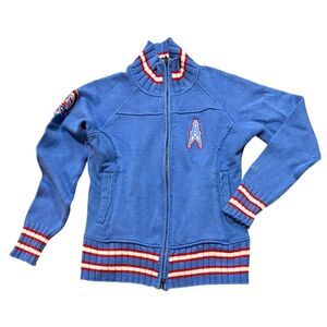 HOUSTON OILERS Sweater Jacket 50th Anniversary Kids Sweater Sz S